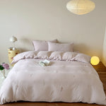 Duvet Cover Set Breathable Cotton Floral Embroidery