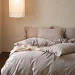 Duvet Cover Set Breathable Cotton Jacquard Temperature-Regulating 4-Piece