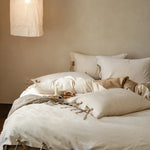 Duvet Cover Set Breathable Cotton Jacquard Temperature-Regulating 4-Piece