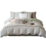 Duvet Cover Set Breathable Cotton Percale Embroidered Floral