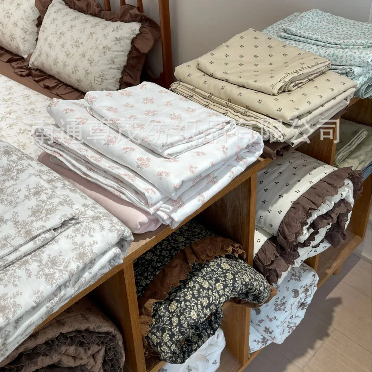 Duvet Cover Set Breathable Cotton Percale Floral Microprint