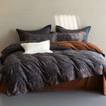 Duvet Cover Set Breathable Cotton Percale Leaf Print