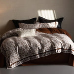 Duvet Cover Set Breathable Cotton Percale Leaf Print