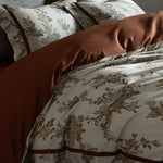 Duvet Cover Set Breathable Cotton Percale Leaf Print