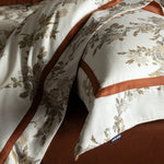 Duvet Cover Set Breathable Cotton Percale Leaf Print