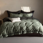 Duvet Cover Set Breathable Cotton Percale Leaf Print
