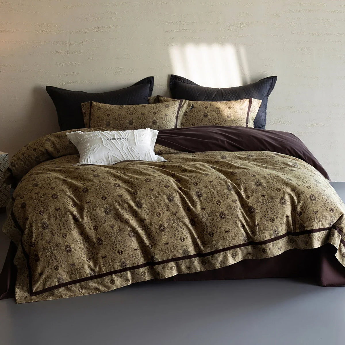 Duvet Cover Set Breathable Cotton Percale Leaf Print