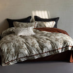 Duvet Cover Set Breathable Cotton Percale Leaf Print