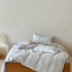 Duvet Cover Set Breathable Cotton Percale Reversible 4-Piece