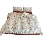 Duvet Cover Set Breathable Cotton Percale Vintage Rose