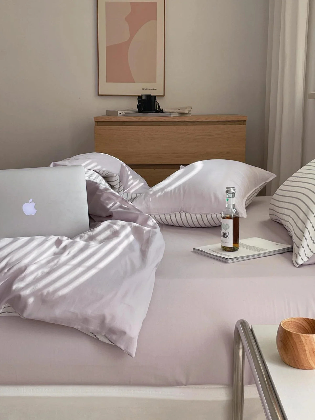 Duvet Cover Set Breathable Cotton Percale With Fitted Sheet