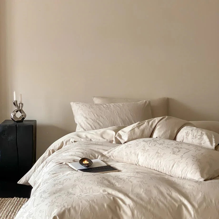 Duvet Cover Set Breathable Cotton Satin Concealed Zipper