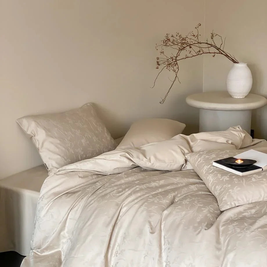 Duvet Cover Set Breathable Cotton Satin Concealed Zipper