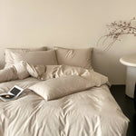 Duvet Cover Set Breathable Cotton Satin Concealed Zipper