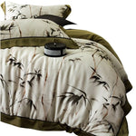 Duvet Cover Set Breathable Cotton Satin Watercolor Floral Reversible
