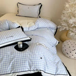 Duvet Cover Set Classic Vichy Check Cotton Blend