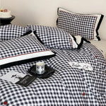 Duvet Cover Set Classic Vichy Check Cotton Blend