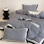 Duvet Cover Set Classic Vichy Check Cotton Blend