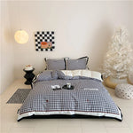 Duvet Cover Set Classic Vichy Check Cotton Blend