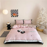 Duvet Cover Set Classic Vichy Check Cotton Blend