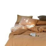 Duvet Cover Set Cotton Blend Breathable Solid Color