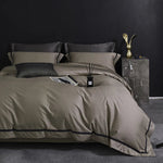 Duvet Cover Set Cotton-Blend Satin Tonal Jacquard
