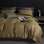 Duvet Cover Set Cotton-Blend Satin Tonal Jacquard