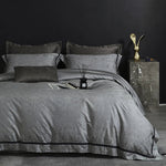 Duvet Cover Set Cotton-Blend Satin Tonal Jacquard