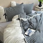 Duvet Cover Set Cotton Blend Vichy Check 4-Piece