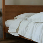 Duvet Cover Set Cotton Gauze Breathable Floral Embroidery 4-Piece