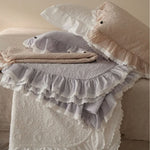 Duvet Cover Set Cotton Gauze Lightweight Ruffle & Lace