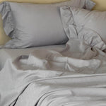 Duvet Cover Set Cotton Jacquard Ruffled 4-Piece