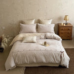 Duvet Cover Set Cotton-Linen Breathable Floral Embroidery