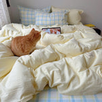 Duvet Cover Set Cotton-Linen Breathable Reversible