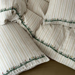 Duvet Cover Set Cotton-Linen Washed Crinkle Embroidered Border