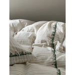 Duvet Cover Set Cotton-Linen Washed Crinkle Embroidered Border