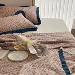 Duvet Cover Set Cotton Percale Floral Ruffle