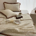 Duvet Cover Set Cotton Percale Floral Ruffle