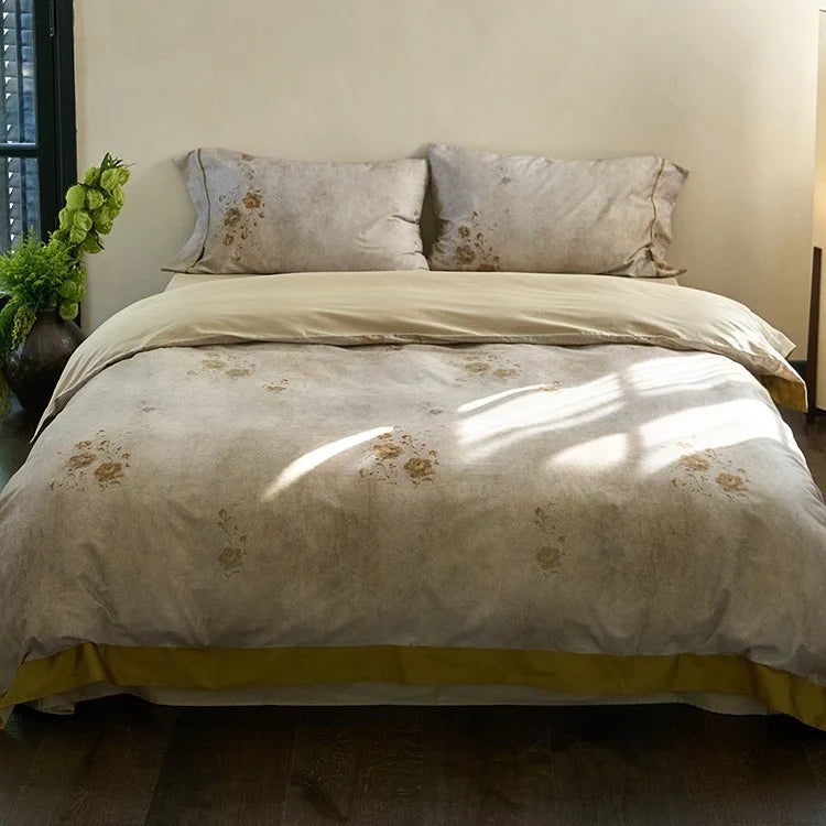Duvet Cover Set Cotton Percale Reversible Hidden Zipper & Ties