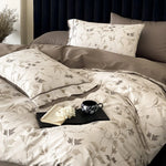 Duvet Cover Set Cotton Percale Reversible Jacquard