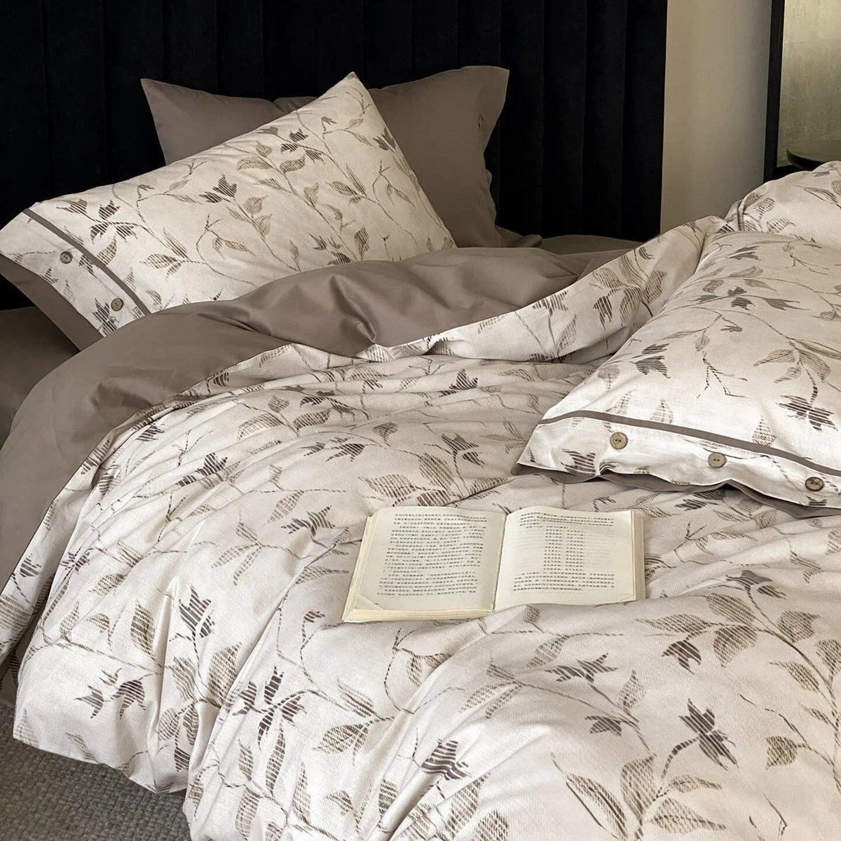 Duvet Cover Set Cotton Percale Reversible Jacquard