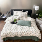 Duvet Cover Set Cotton Percale Reversible Wildflower Print 4-Piece