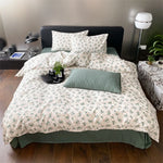Duvet Cover Set Cotton Percale Reversible Wildflower Print 4-Piece