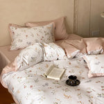 Duvet Cover Set Cotton Satin Botanical Print
