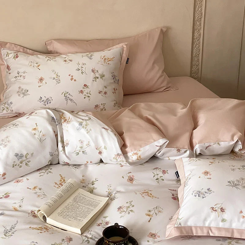 Duvet Cover Set Cotton Satin Botanical Print