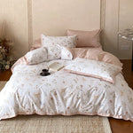 Duvet Cover Set Cotton Satin Botanical Print