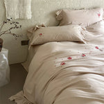 Duvet Cover Set Cotton Satin Breathable Hotel Closure