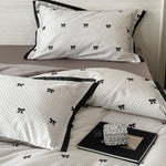 Duvet Cover Set Cotton Satin Butterfly Motif Four-Piece
