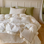 Duvet Cover Set Cotton Satin Damask Concealed Fastenings