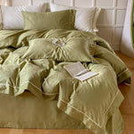 Duvet Cover Set Cotton Satin Damask Concealed Fastenings